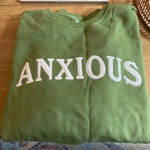 SeeTheWayISee Anxious (this too shall pass) Sweatshirt Moss 3XL Never worn